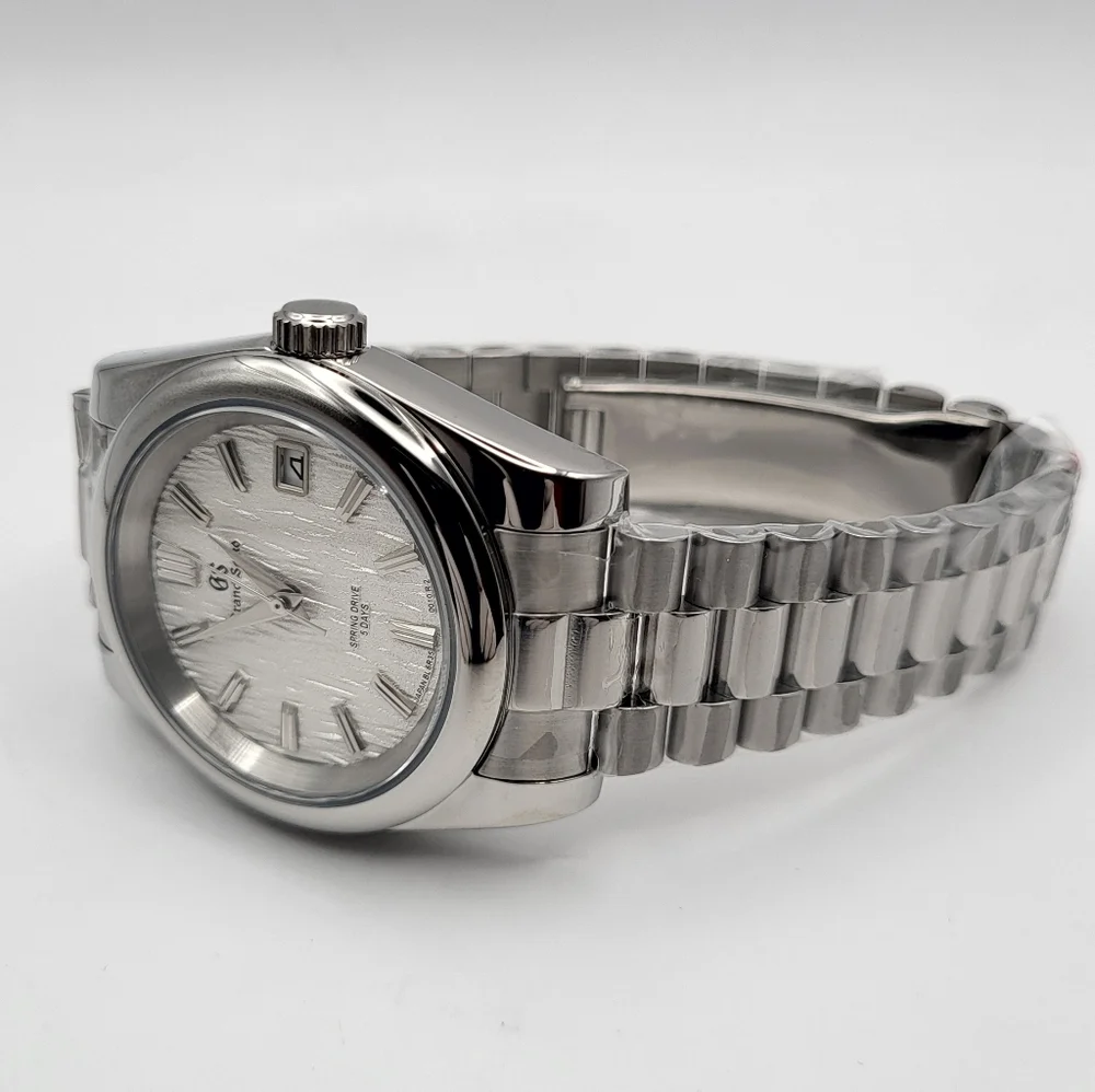 New Custom 39mm Seiko Mod Automatic Watch GS Birchwood Textured Dial
